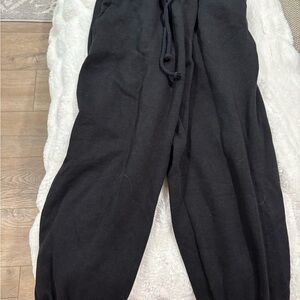Zara Black Ribbed Waistband Sweatpants